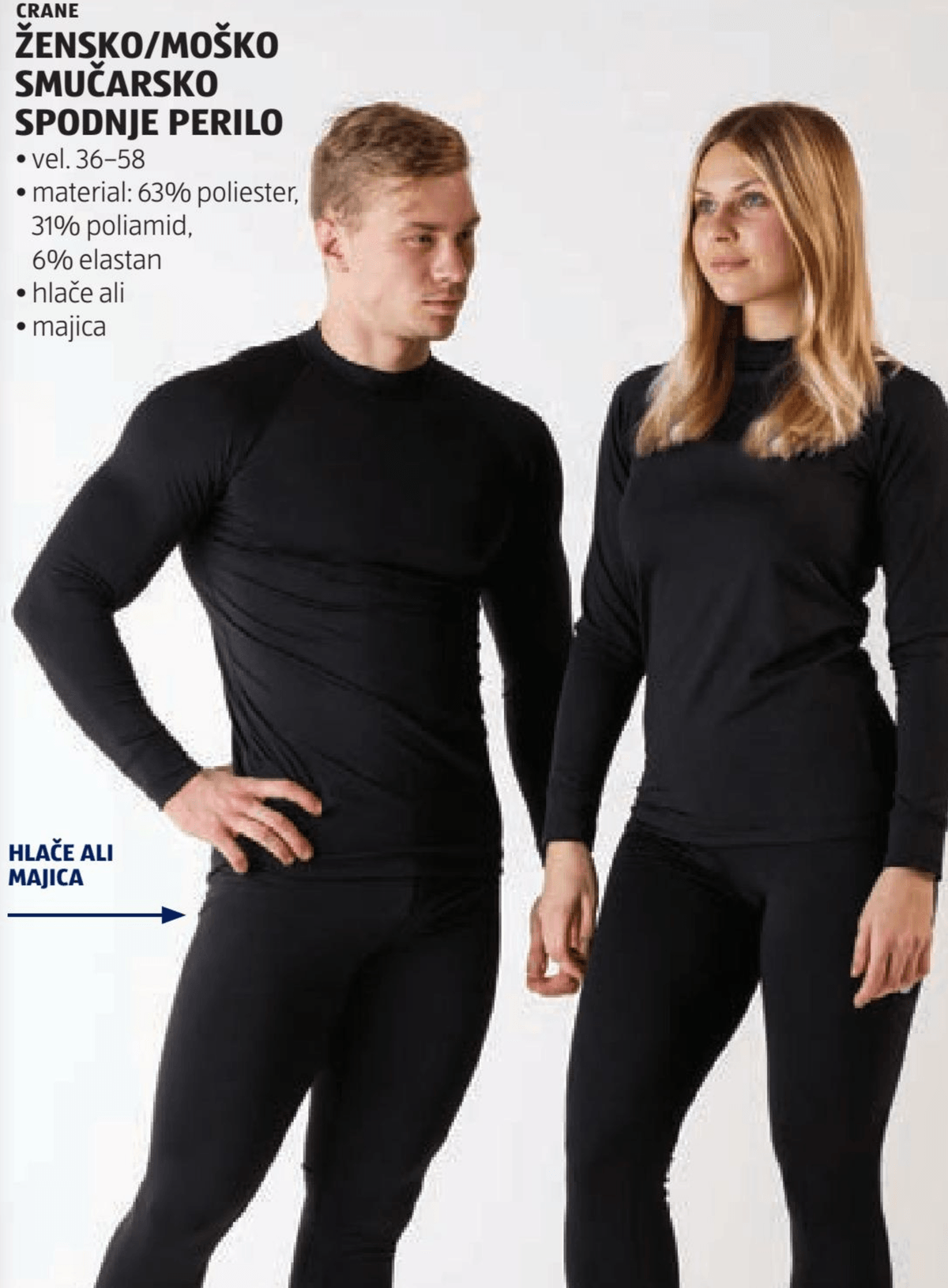 CRANE Žensko/moško smučarsko spodnje perilo - Akcija v trgovini Hofer