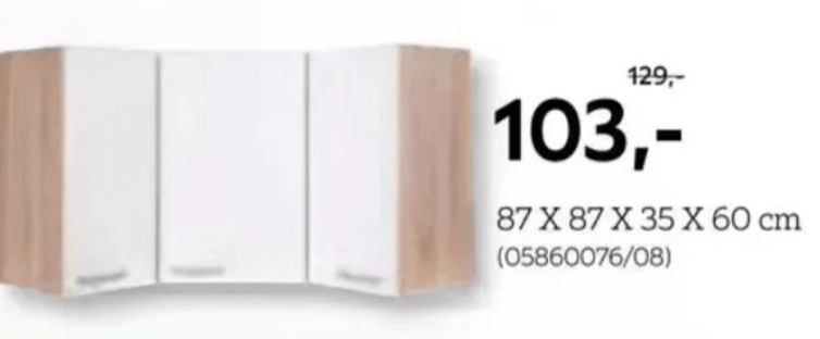 Kuhinjski kotni element - Akcija v trgovini Lesnina