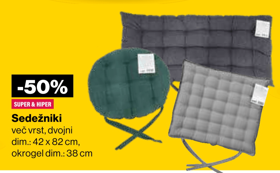 Sedežniki - Akcija v trgovini Mercator
