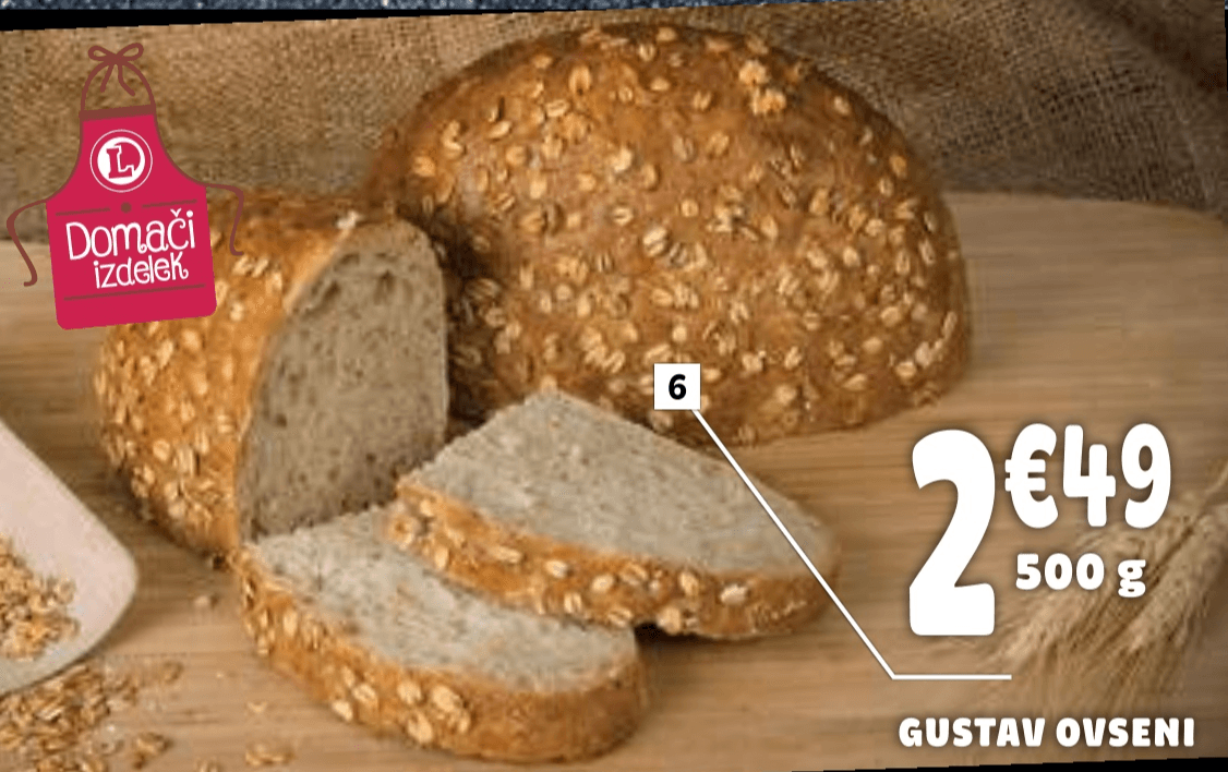 Gustav ovseni 500 g Domači izdelek - Akcija v trgovini E.Leclerc