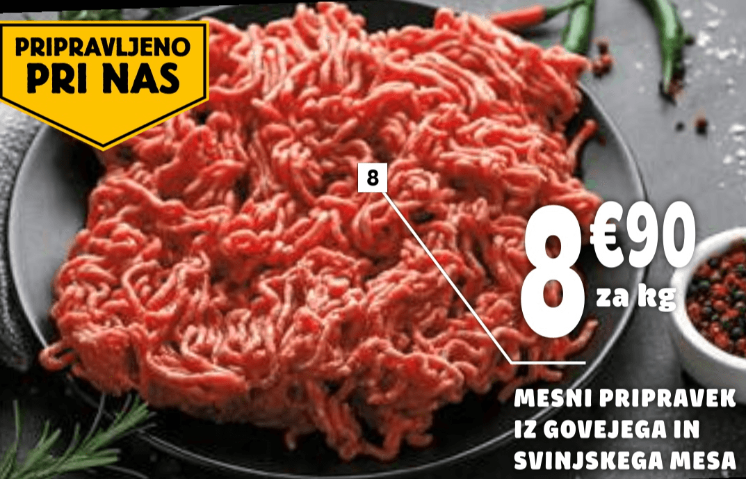Mesni pripravek iz govejega in svinjskega mesa - Akcija v trgovini E.Leclerc