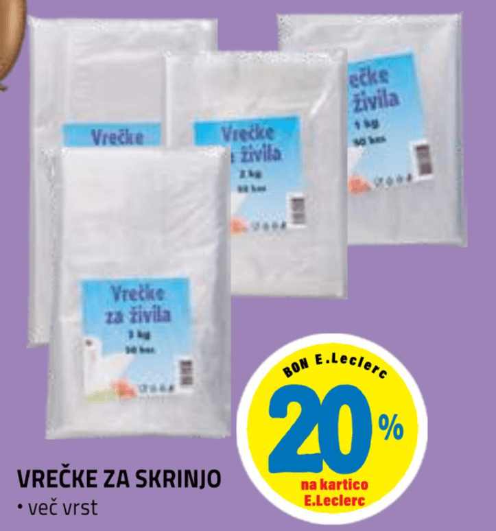 Vrečke za skrinjo - Akcija v trgovini E.Leclerc