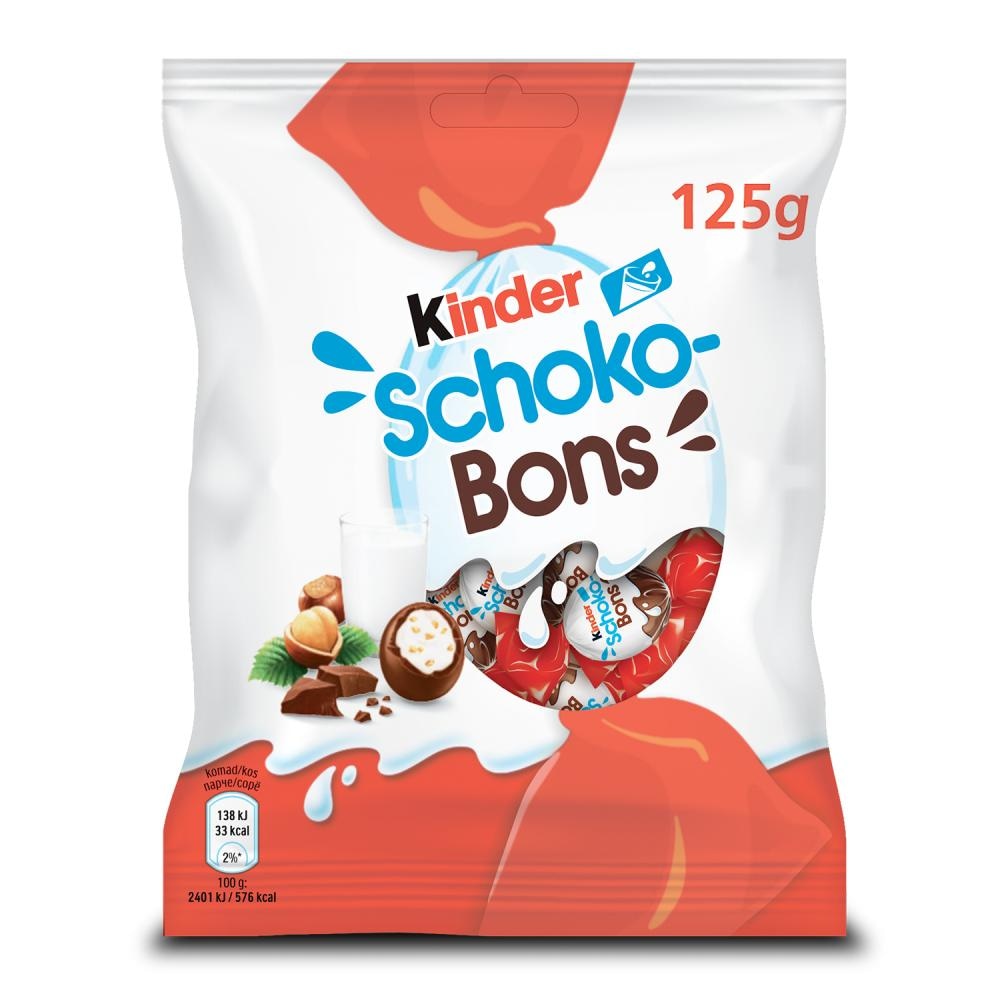 Bomboni Kinder Schoko-Bons 125 g - Akcija v trgovini Tuš