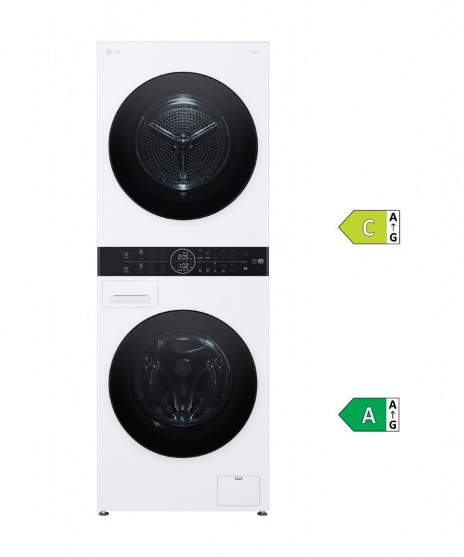 Pralni in sušilni stolp LG WT1210WWF Pralni stroj: 12 kg pranja, Sušilni stroj: 10 kg sušenja - Akcija v trgovini Harvey Norman