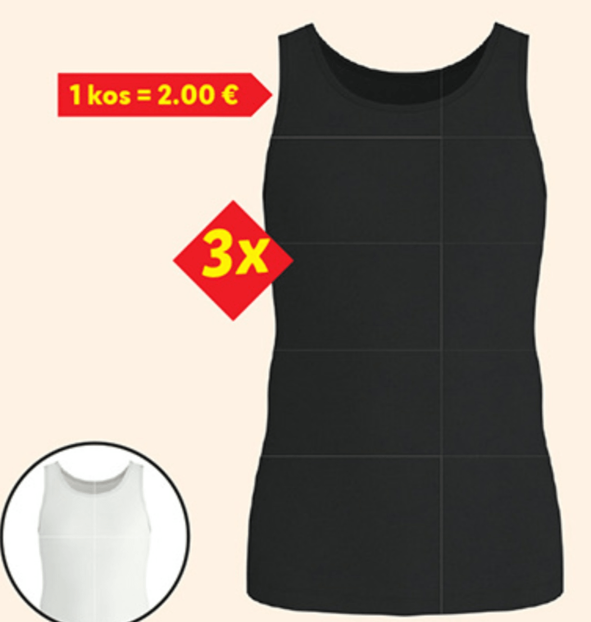 Esmara Men moška spodnja majica 3 kosi Akcija v trgovini Lidl