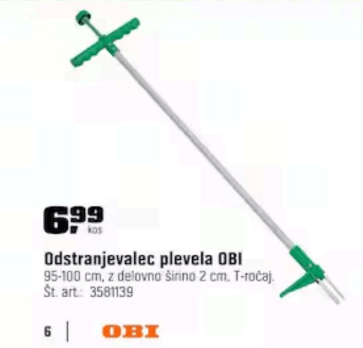 Odstranjevalec plevela OBI - Akcija v trgovini Obi