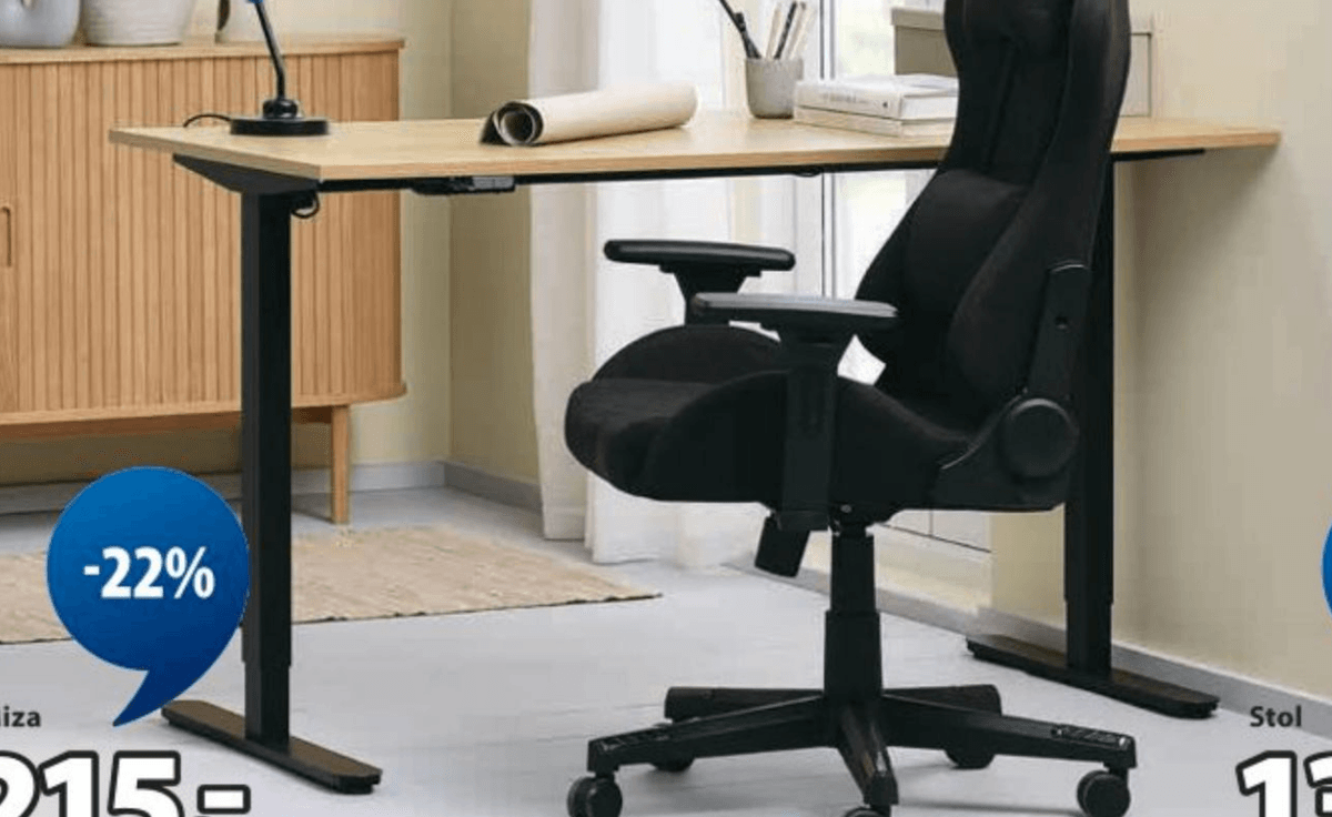 Dvižna pisalna miza SVANEKE - Akcija v trgovini Jysk