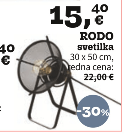 Rodo svetilka 30 x 50 cm Atmosphera - Akcija v trgovini Prima