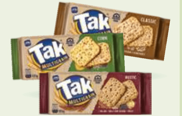 Polnozrnati krekerji Tak 115 g - 135 g - Akcija v trgovini E.Leclerc