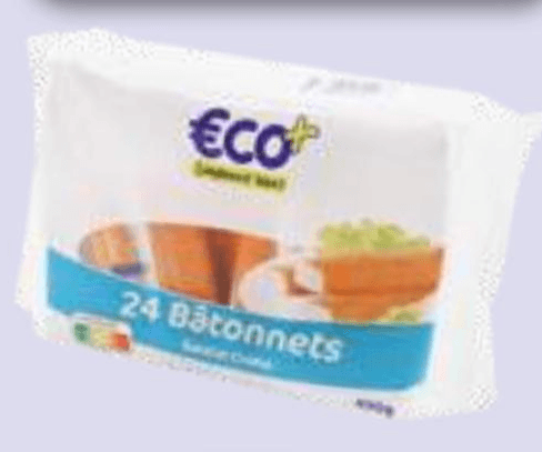 Palčke z okusom rakovice 400 g ECO+ - Akcija v trgovini E.Leclerc