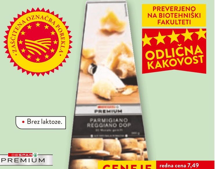 Sir Parmezan 200 g SPAR PREMIUM - Akcija v trgovini Spar