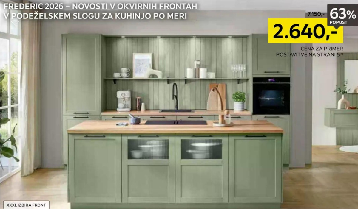 Kuhinja po meri FREDERIC c'elina - Akcija v trgovini Lesnina