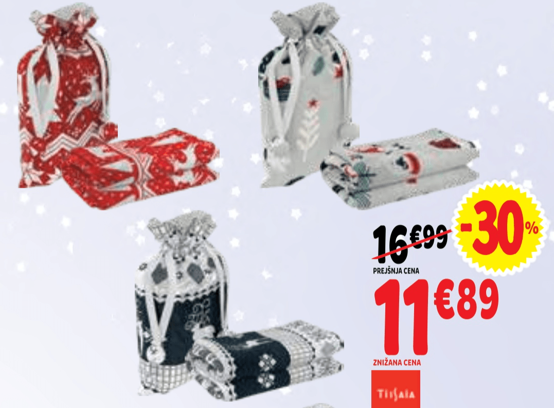 Odeja flanela + vreča 130 x 150 cm Tissala - Akcija v trgovini E.Leclerc