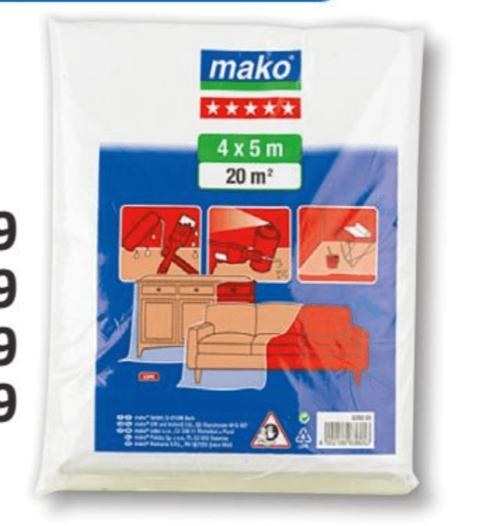 Prekrivna folija š 4 x d 2,5 m, za 10 m² - Akcija v trgovini Bauhaus