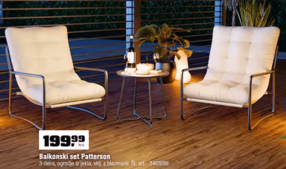 Balkonski set Patterson - Akcija v trgovini Obi