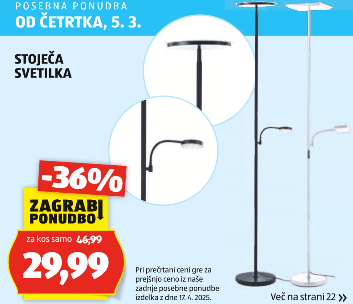 Stoječa svetilka - Akcija u trgovini Hofer