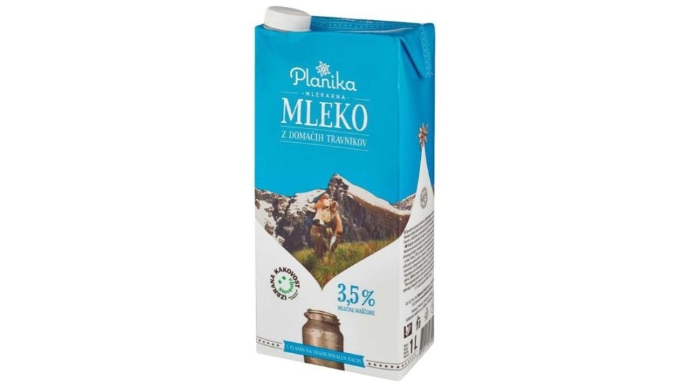 Mleko z domačih travnikov Mlekarna Planika 1 l Akcija v trgovini E.Leclerc