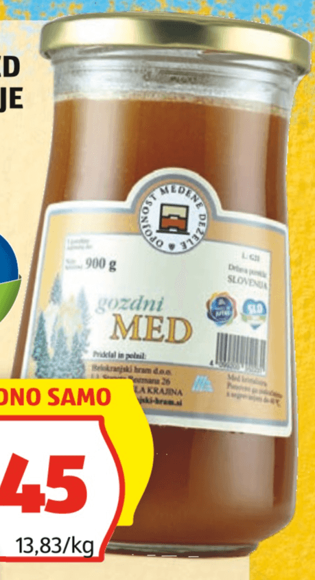 Gozdni med iz Slovenije 900 g - Akcija v trgovini Hofer