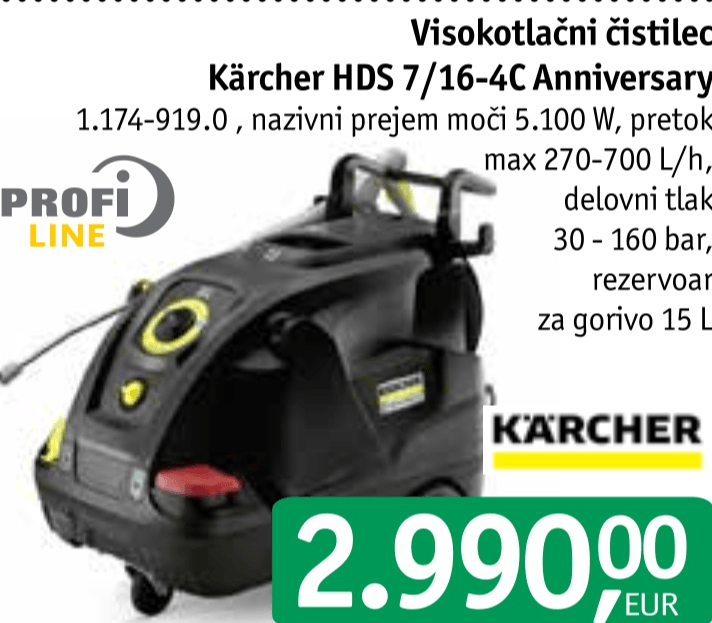 Visokotlačni čistilec Kärcher HDS 7/16-4C Anniversary - Akcija v trgovini Jager