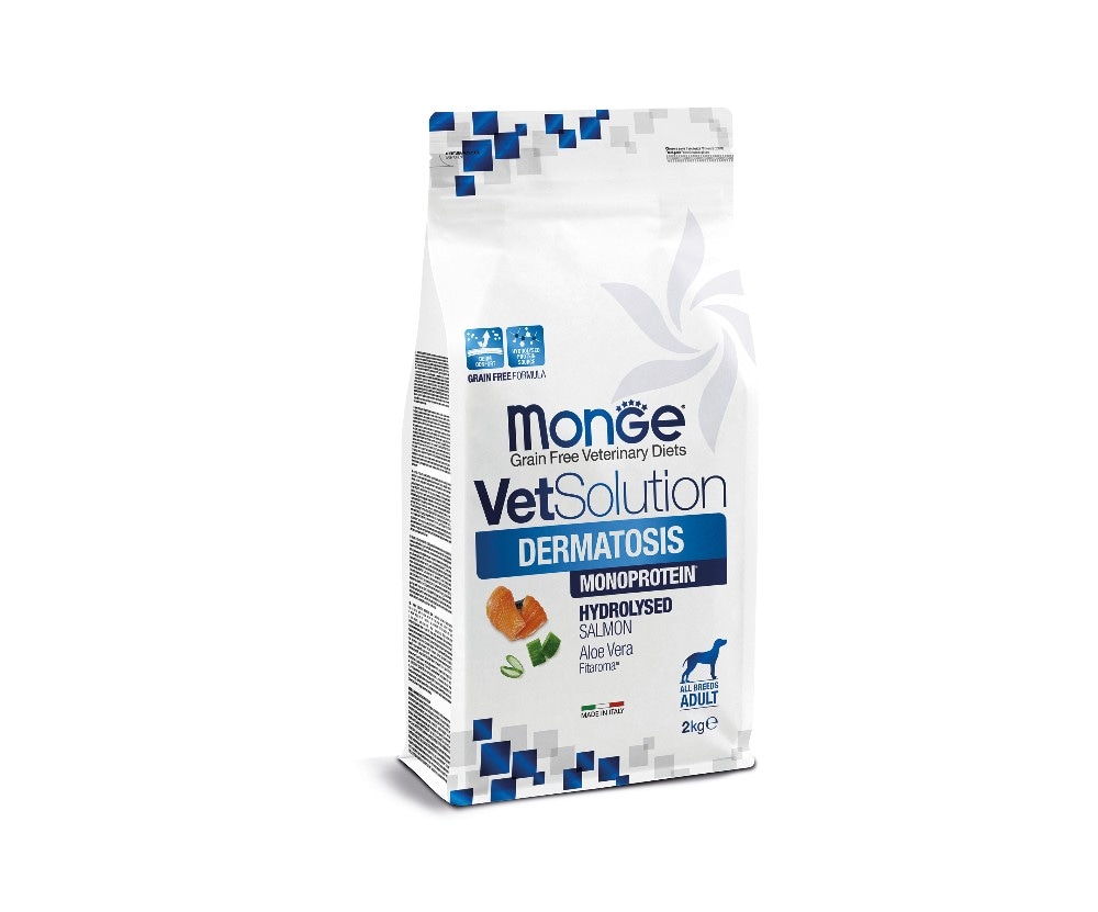 Monge VetSolution Dermatosis Monoprotein Hydrolysed Salmon Aloe Vera Fitaroma 2 kg Akcija v trgovini Mr. Pet