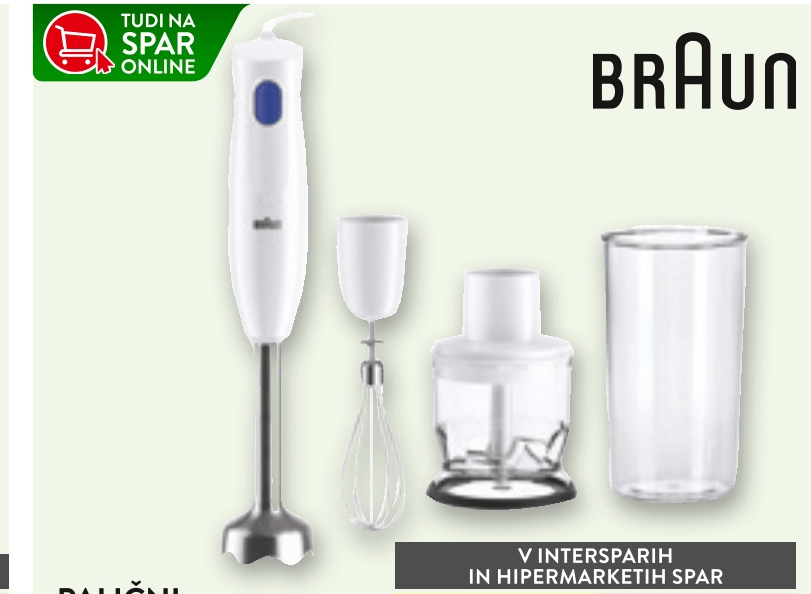 Palični mešalnik Braun MQ10.202MWH - Akcija v trgovini Spar