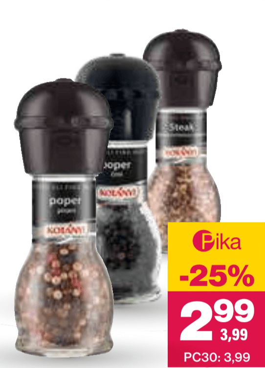 Izbrane začimbe Kotanyi v mlinčku - Akcija v trgovini Mercator