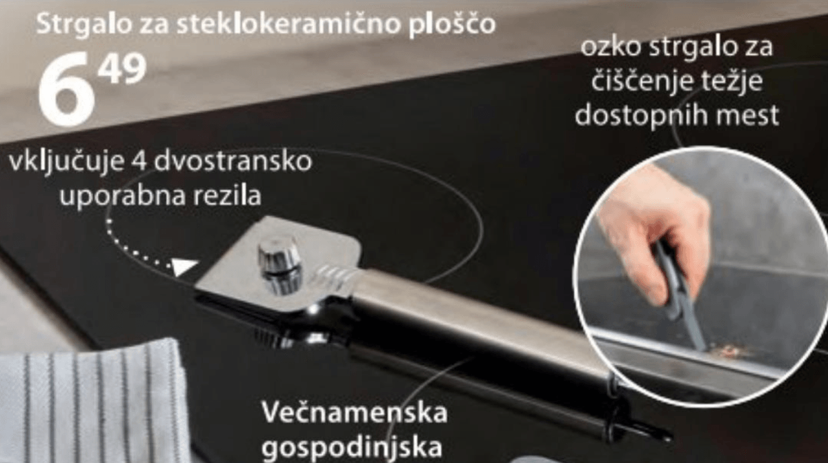 Strgalo za steklokeramično ploščo - Akcija v trgovini NKD