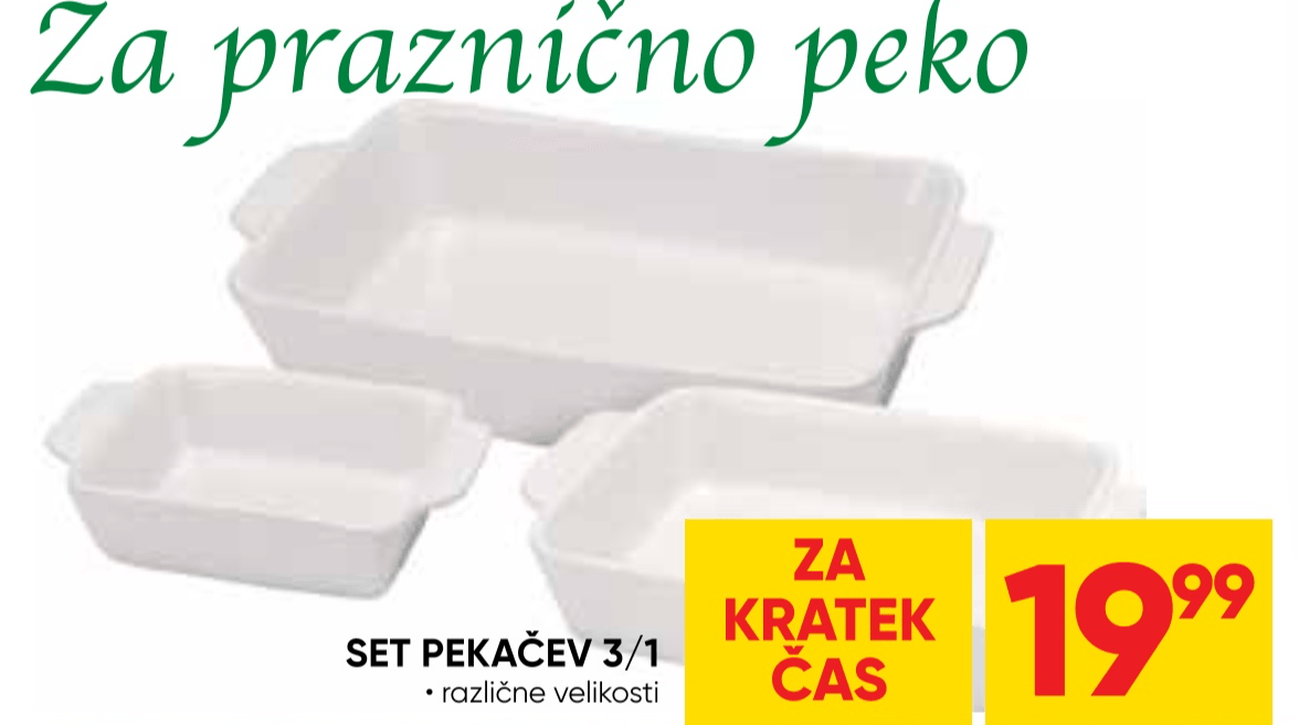 Set pekačev 3/1 3 kom - Akcija v trgovini Tuš