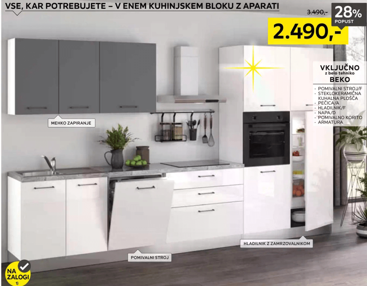 Kuhinjski blok BEKO - Akcija v trgovini Lesnina