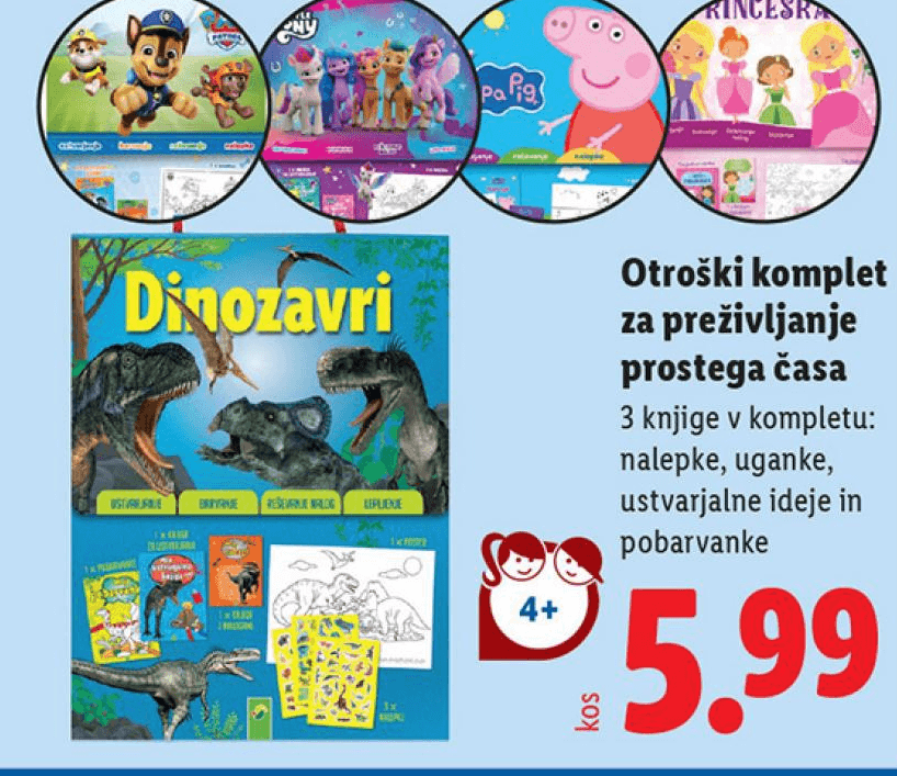 Otroški komplet za preživljanje prostega časa 3 knjige Akcija v trgovini Lidl