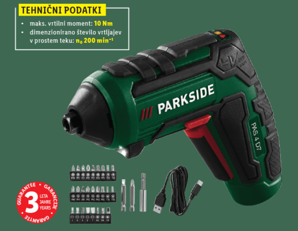 Akumulatorski vijačnik Parkside - Akcija v trgovini Lidl
