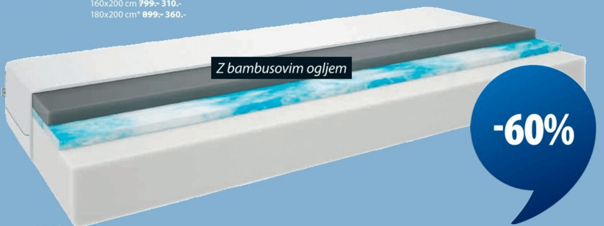 Ležišče iz pene KVITA 90x190/200 cm WELLPUR - Akcija v trgovini Jysk