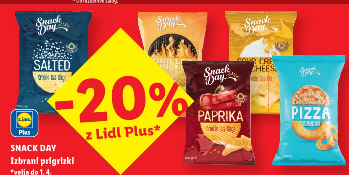 SNACK DAY Izbrani prigrizki - Akcija v trgovini Lidl