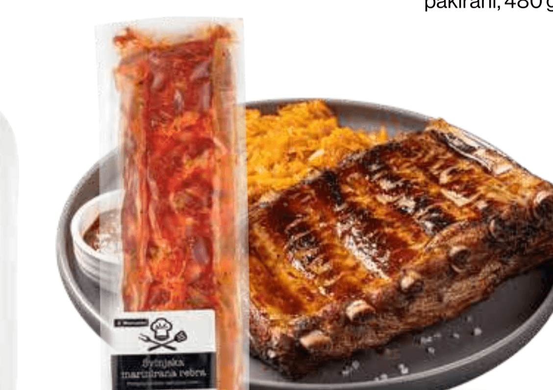 Svinjska marinirana rebra Mercator - Akcija v trgovini Mercator