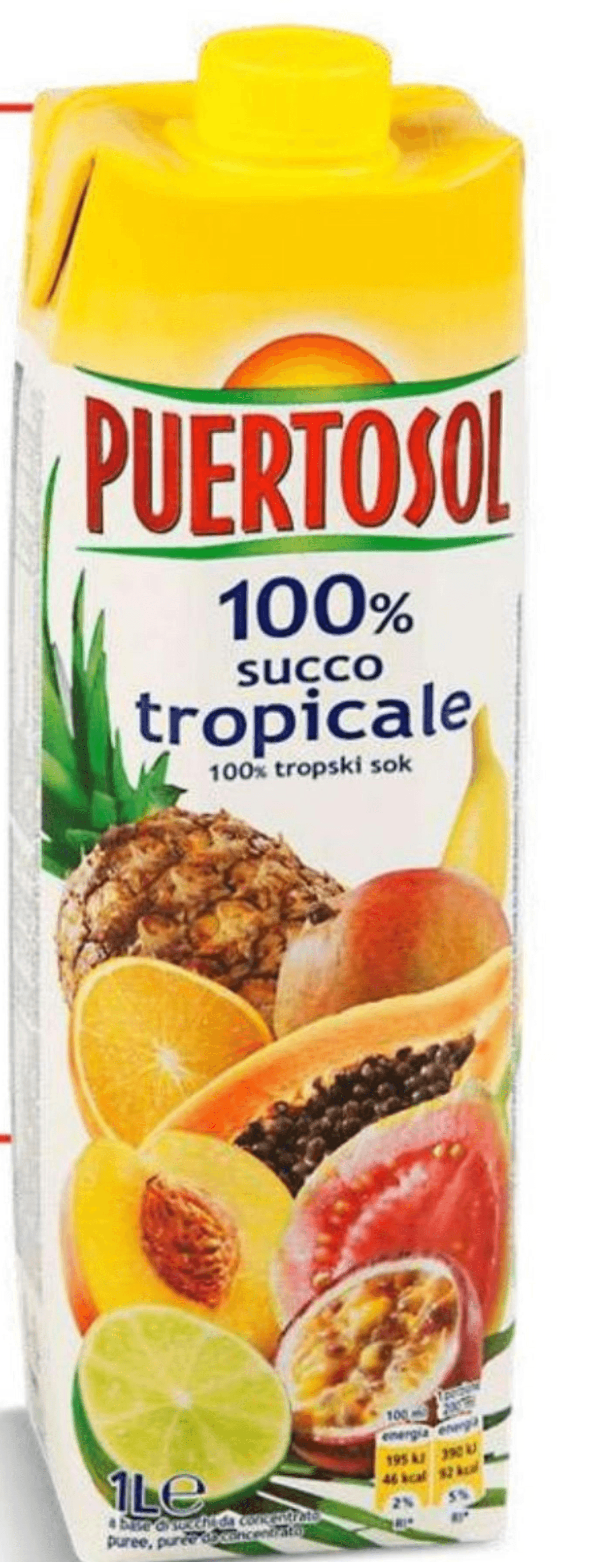 Puertosol 100% sok tropskih sadežev 1 l Akcija v trgovini Eurospin