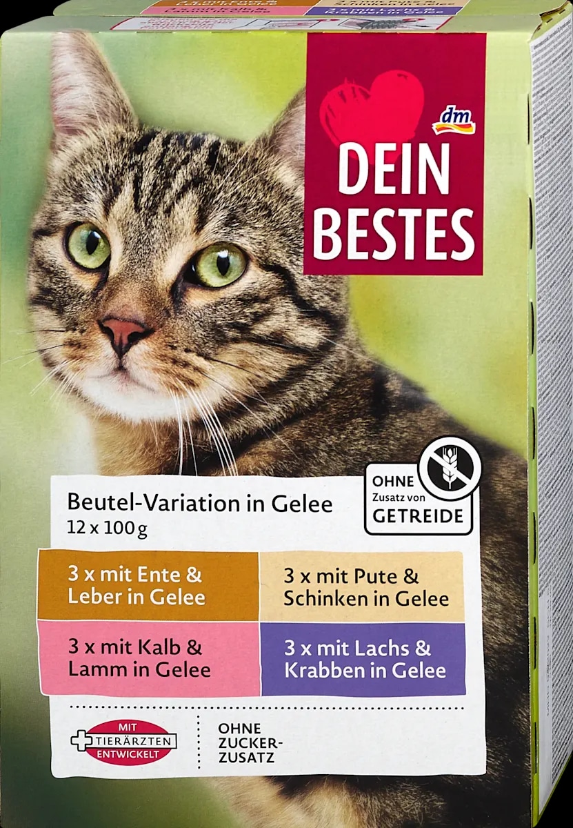 Dein Bestes popolna hrana za odrasle mačke v želeju 1200 g Akcija v trgovini Dm