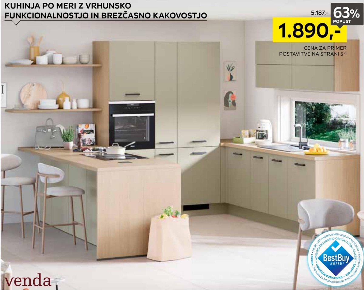 Kuhinja po meri Venda - Akcija v trgovini Lesnina