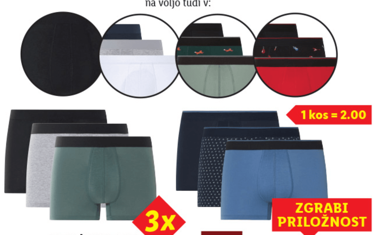 Esmara MEN/LIVERGY Moške boksarice 3 kosi - Akcija v trgovini Lidl