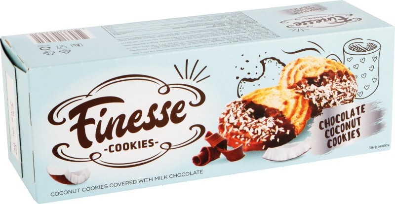 Keksi Finesse obročki s čokolado in kokosom 300 g Akcija v trgovini Mercator