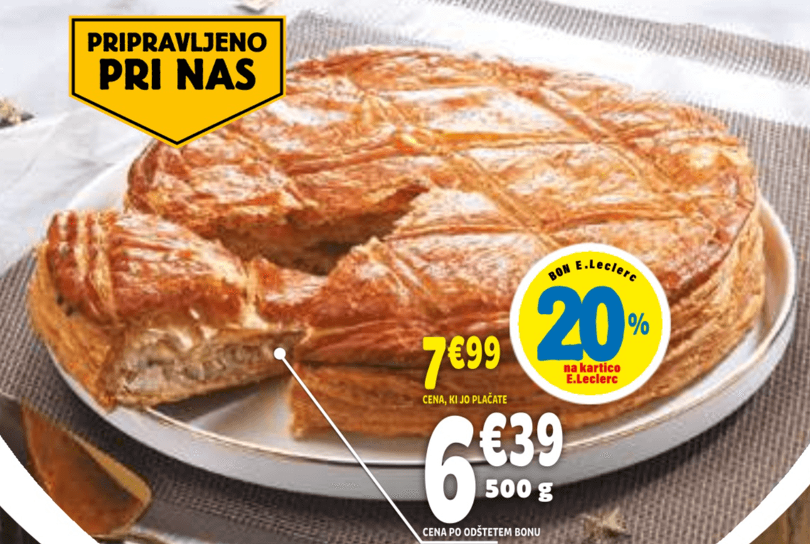 Kraljeva pita z mandlji 500 g - Akcija v trgovini E.Leclerc