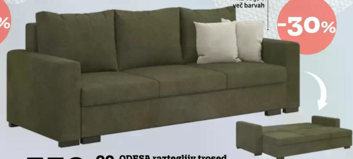 ODESA raztegljiv trosed 231 x 96 x 87 cm, ležišče: 170 x 110 cm - Akcija v trgovini Prima