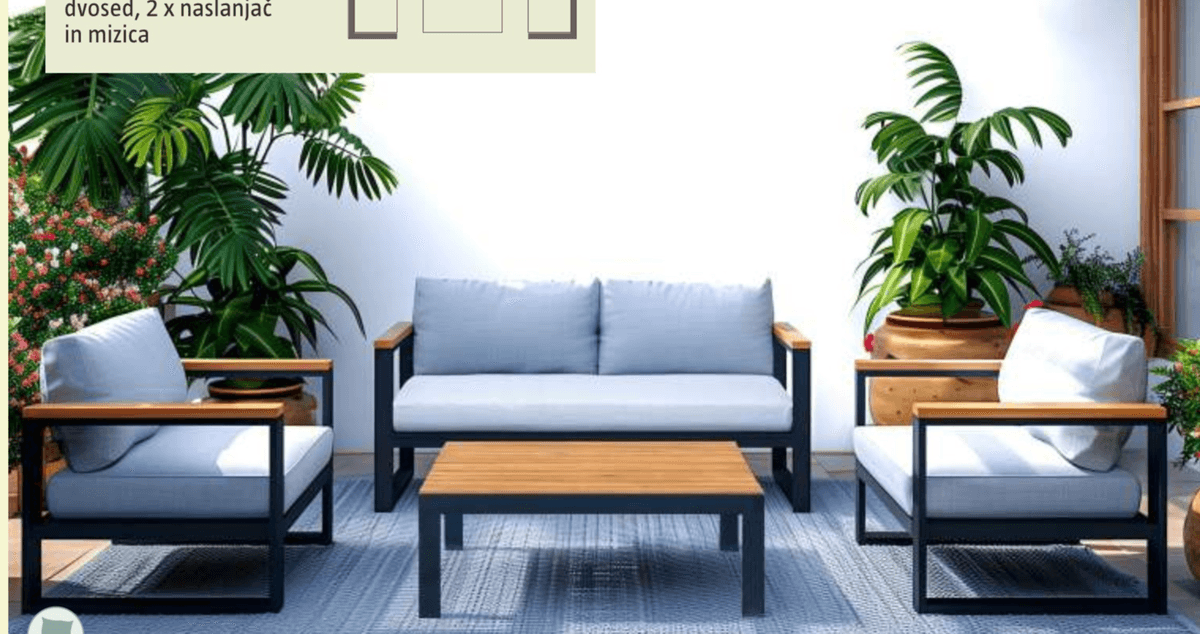 Lounge vrtna garnitura 'Iza' - Akcija v trgovini Bauhaus