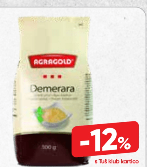 Demerara sladkor 500 g - Akcija v trgovini Tuš