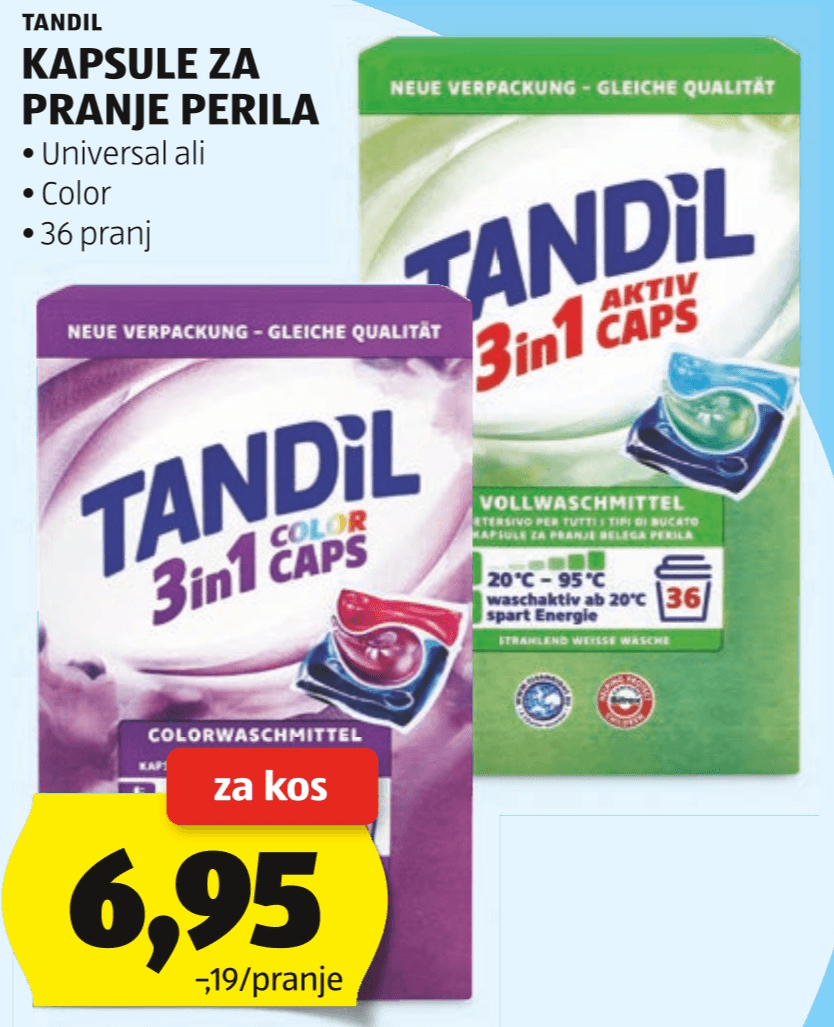 Tandil Kapsule za pranje perila 36 pranj - Akcija v trgovini Hofer