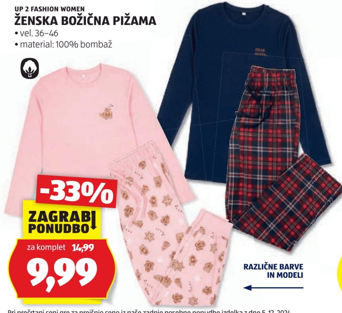 Ženska božična pižama UP 2 FASHION - Akcija v trgovini Hofer