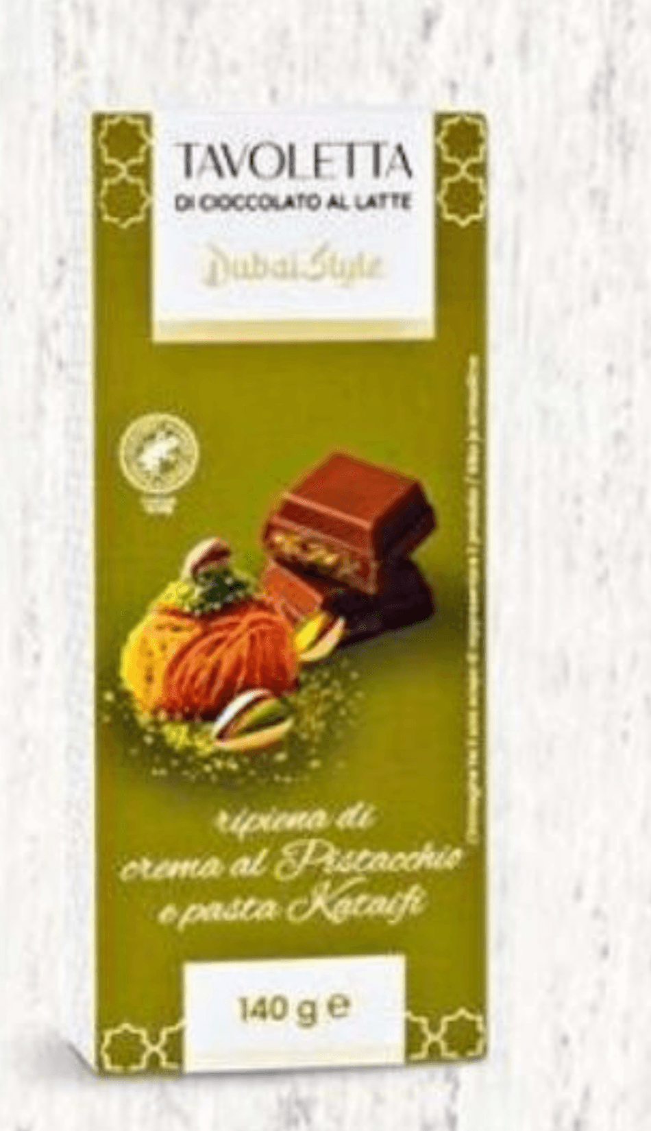 Mlečna čokolada s pistacijo in kadaifom 140 g Dubai Style - Akcija v trgovini Eurospin