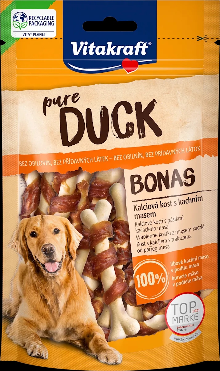 Vitakraft Pure Duck dopolnilna hrana za pse - kosti z račjim mesom 80 g - Akcija v trgovini Dm