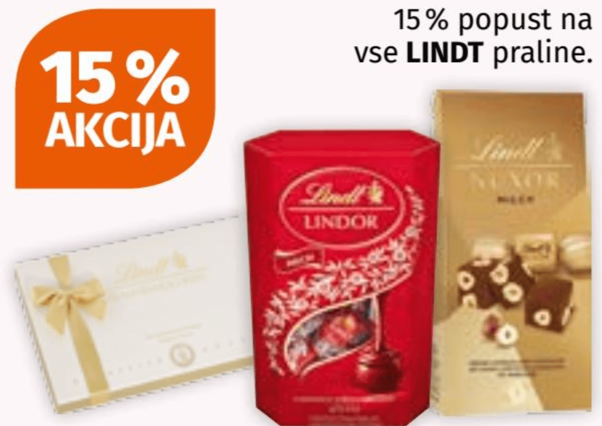 Lindt praline - Akcija v trgovini Mueller