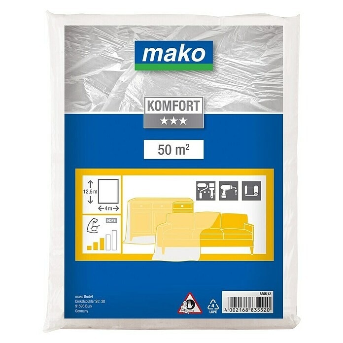 Pokrivna folija š 4 x d 12,5 m mako - Akcija v trgovini Bauhaus