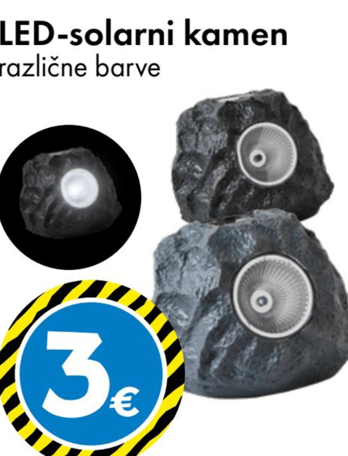 LED-solarni kamen - Akcija v trgovini Tedi